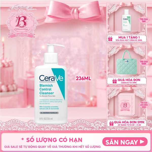  Sữa Rửa Mặt Cerave Hỗ Trợ Giảm Mụn Blemish Control Cleanser 