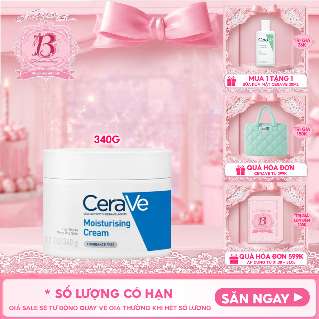 Kem Dưỡng Ẩm Cerave Dành Cho Da Khô Developed With Dermatologists Moisturising Cream