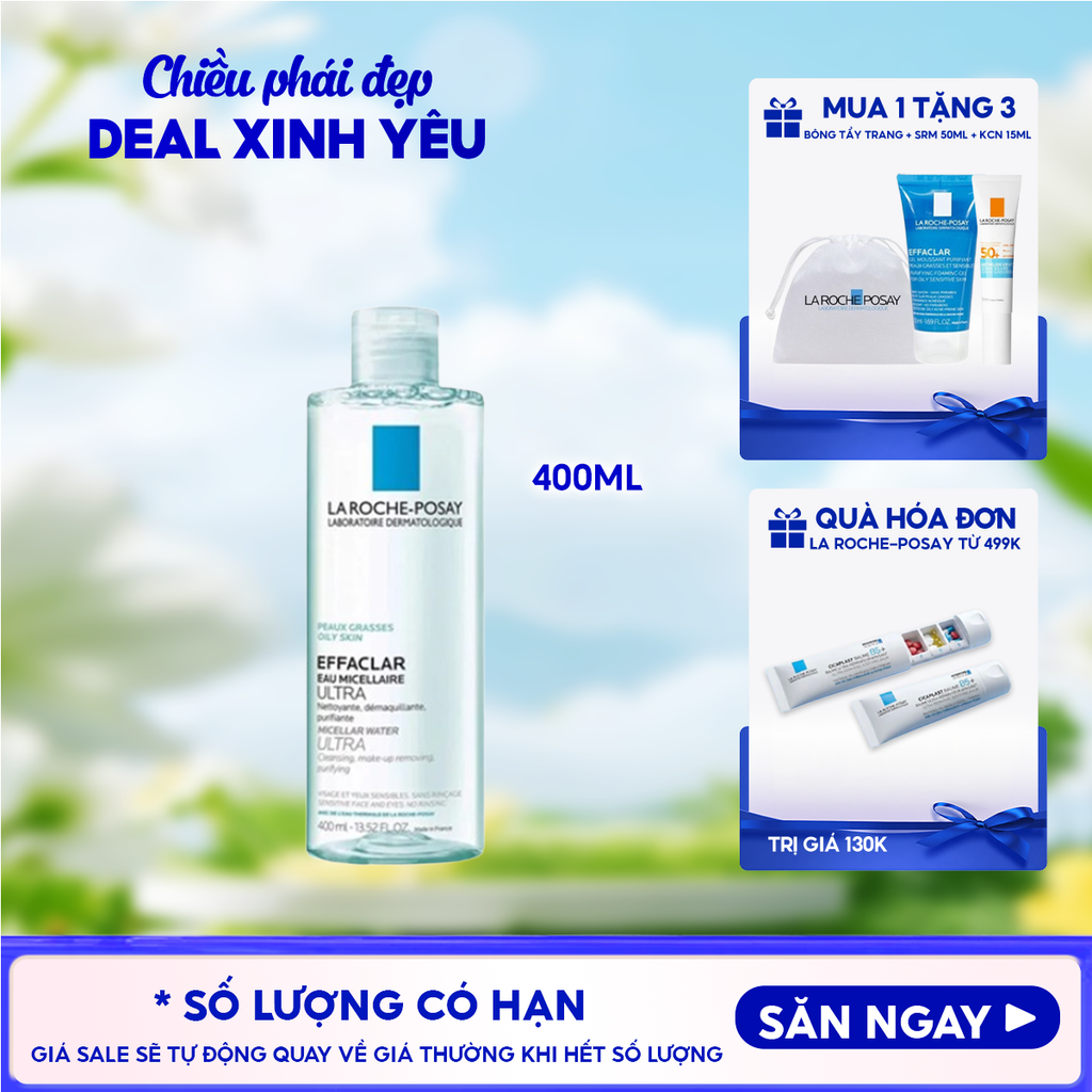 Nước Tẩy Trang La Roche-Posay Dành Cho Da Dầu Mụn, Da Nhạy Cảm Effaclar Eau Micellaire Ultra