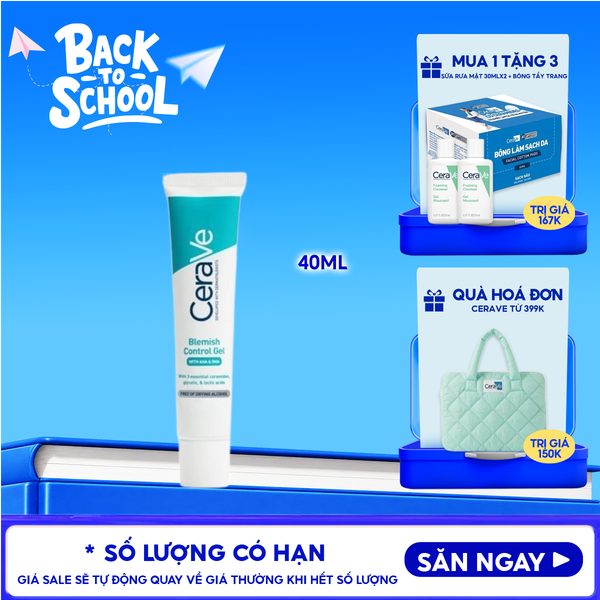 Gel Dưỡng Cerave Hỗ Trợ Giảm Mụn, Mờ Thâm Blemish Control Gel 40ml 