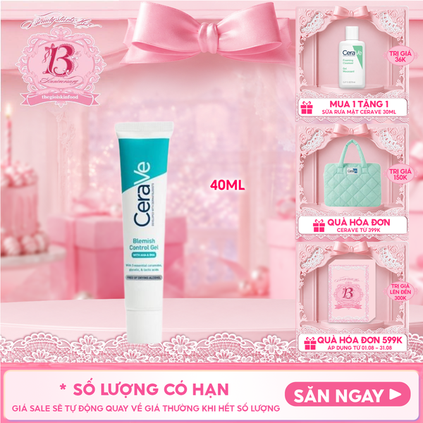  Gel Dưỡng Cerave Hỗ Trợ Giảm Mụn, Mờ Thâm Blemish Control Gel 40ml 