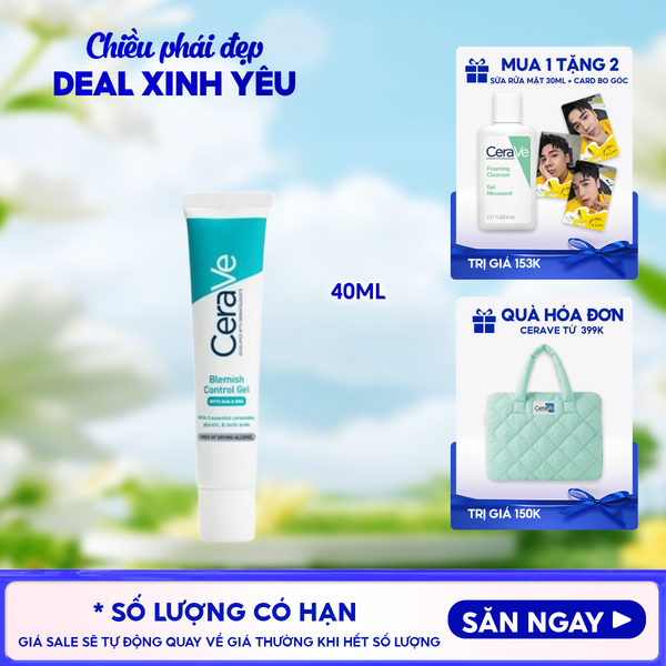  Gel Dưỡng Cerave Hỗ Trợ Giảm Mụn, Mờ Thâm Blemish Control Gel 40ml 
