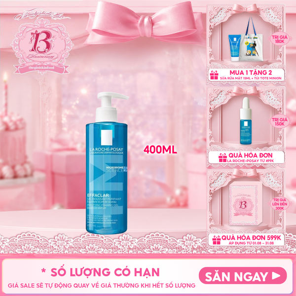  Sữa Rửa Mặt La Roche-Posay Dạng Gel Cho Da Dầu Mụn Effaclar Purifying Foaming Gel For Oily Sensitive Skin 