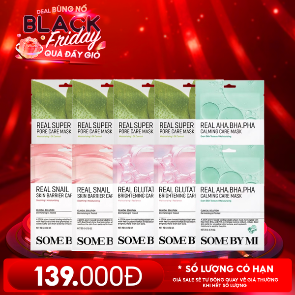  Combo Some By Mi 10 Miếng Mask: Mặt Nạ Dưỡng Da Super Matcha Pore + Snail Skin Barrier + Glutathione + AHA-BHA-PHA 