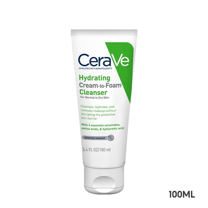 Sữa Rửa Mặt Dạng Kem Cerave Làm Sạch Và Tẩy Trang 2in1 Hydrating Cream-To-Foam Cleanser