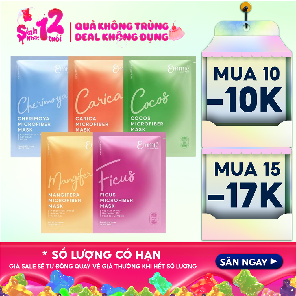 Mặt Nạ Vi Sợi Microfiber Emmié by HappySkin Microfiber Mask 28g