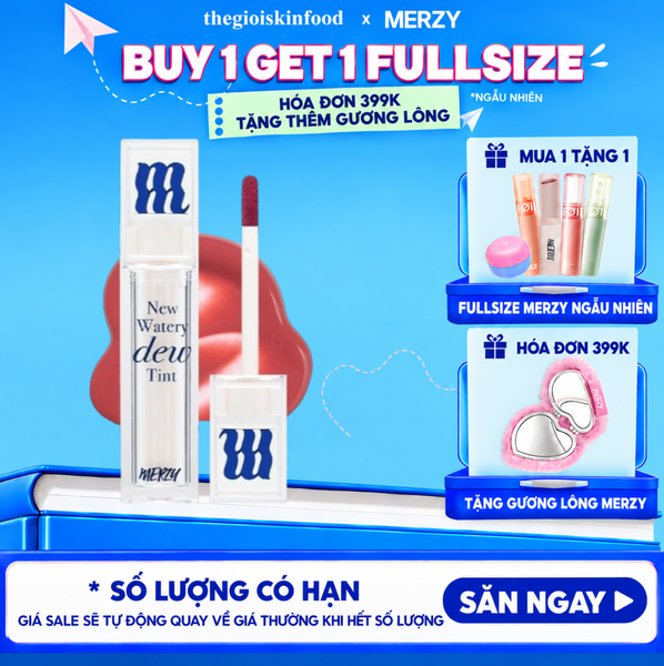  [New Dew] Son Tint Bóng Merzy Dạng Thạch, Bền Màu, Lâu Trôi Merzy New Watery Dew Tint 4g 