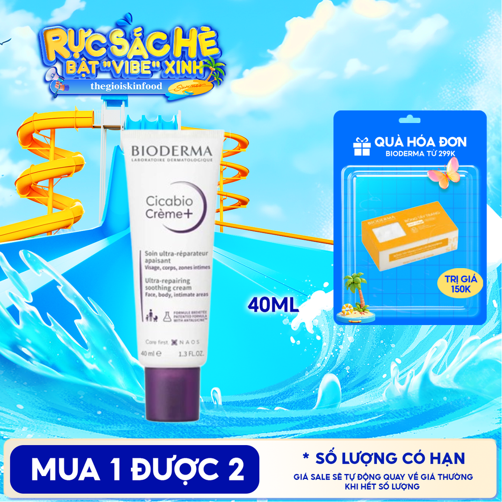 Kem Dưỡng Ẩm Bioderma Làm Dịu, Hỗ Trợ Phục Hồi Da Cicabio Creme+ 40ml