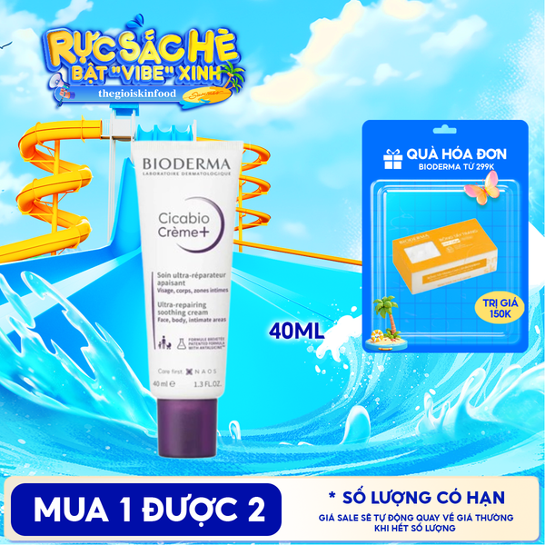  Kem Dưỡng Ẩm Bioderma Làm Dịu, Hỗ Trợ Phục Hồi Da Cicabio Creme+ 40ml 