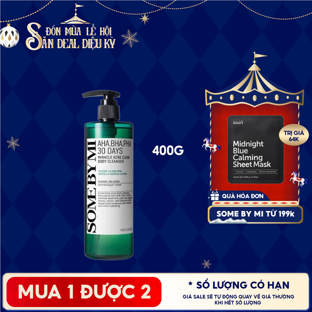 Sữa Tắm Some By Mi Làm Sạch Mụn Cơ Thể AHA-BHA-PHA 30 Days Miracle Acne Clear Body Cleanser 400g