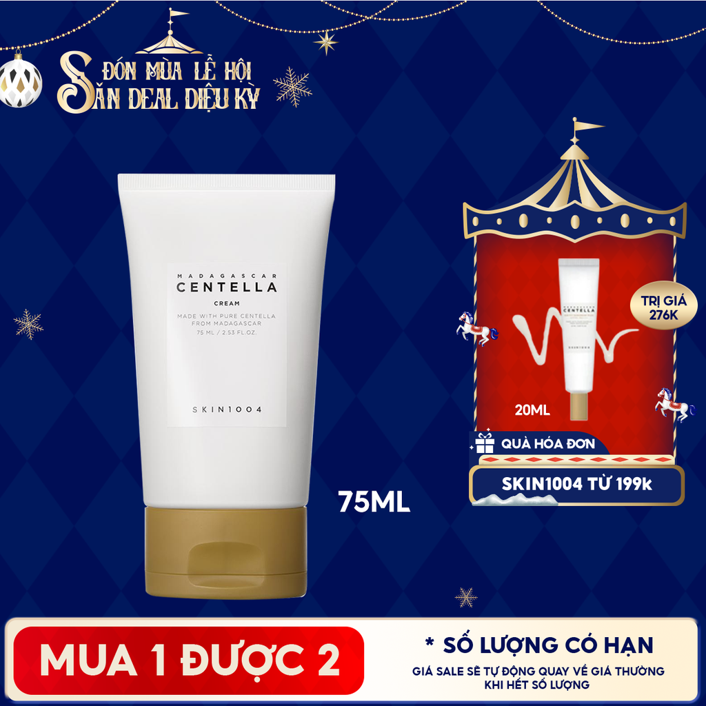 Kem Dưỡng Ẩm Skin1004 Cải Thiện Làn Da Chiết Xuất Rau Má Madagascar Centella Cream 75ml