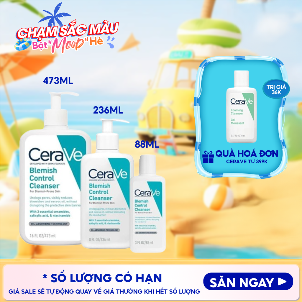 Sữa Rửa Mặt Cerave Hỗ Trợ Giảm Mụn Blemish Control Cleanser