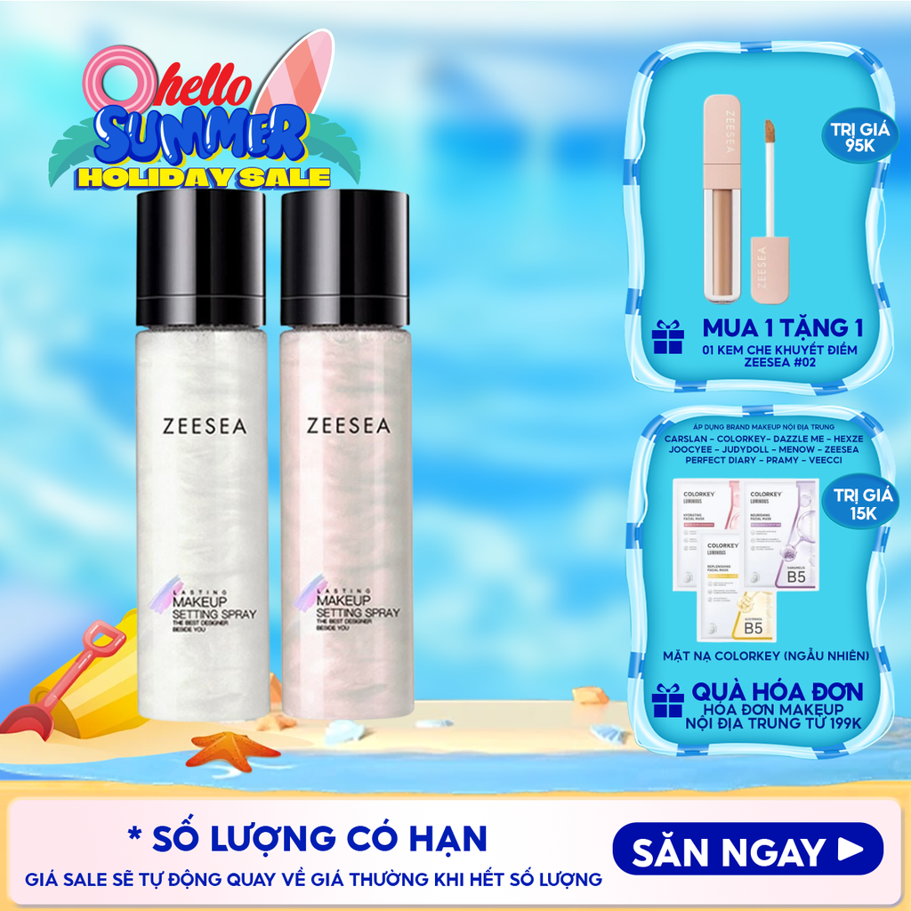 Xịt Khóa Nền Zeesea Tạo Hiệu Ứng Căng Bóng, Lâu Trôi Lasting Makeup Settting Spray 100ml