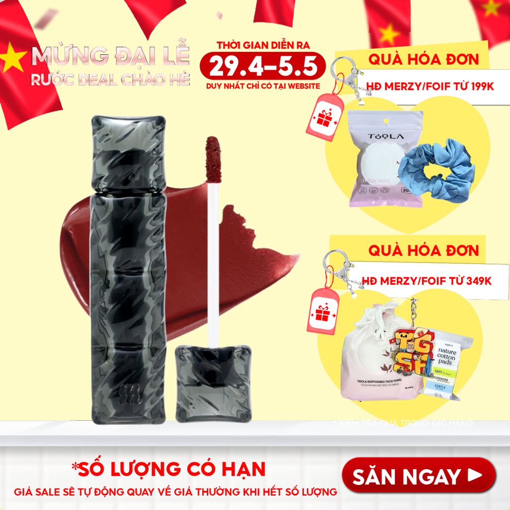 [NEW][V6 PUFFER][SON PHAO] Son Kem Lì Merzy Bền Màu, Lâu Trôi Puffer Velvet Tint 3.7g