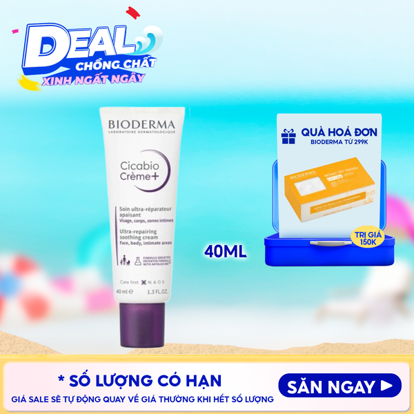  Kem Dưỡng Ẩm Bioderma Làm Dịu, Hỗ Trợ Phục Hồi Da Cicabio Creme+ 40ml 