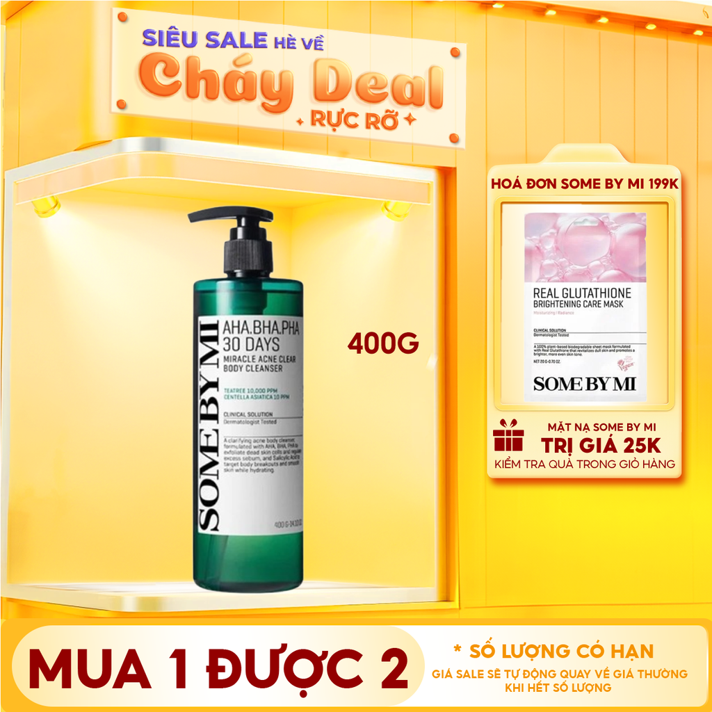 Sữa Tắm Some By Mi Làm Sạch Mụn Cơ Thể AHA-BHA-PHA 30 Days Miracle Acne Clear Body Cleanser 400g