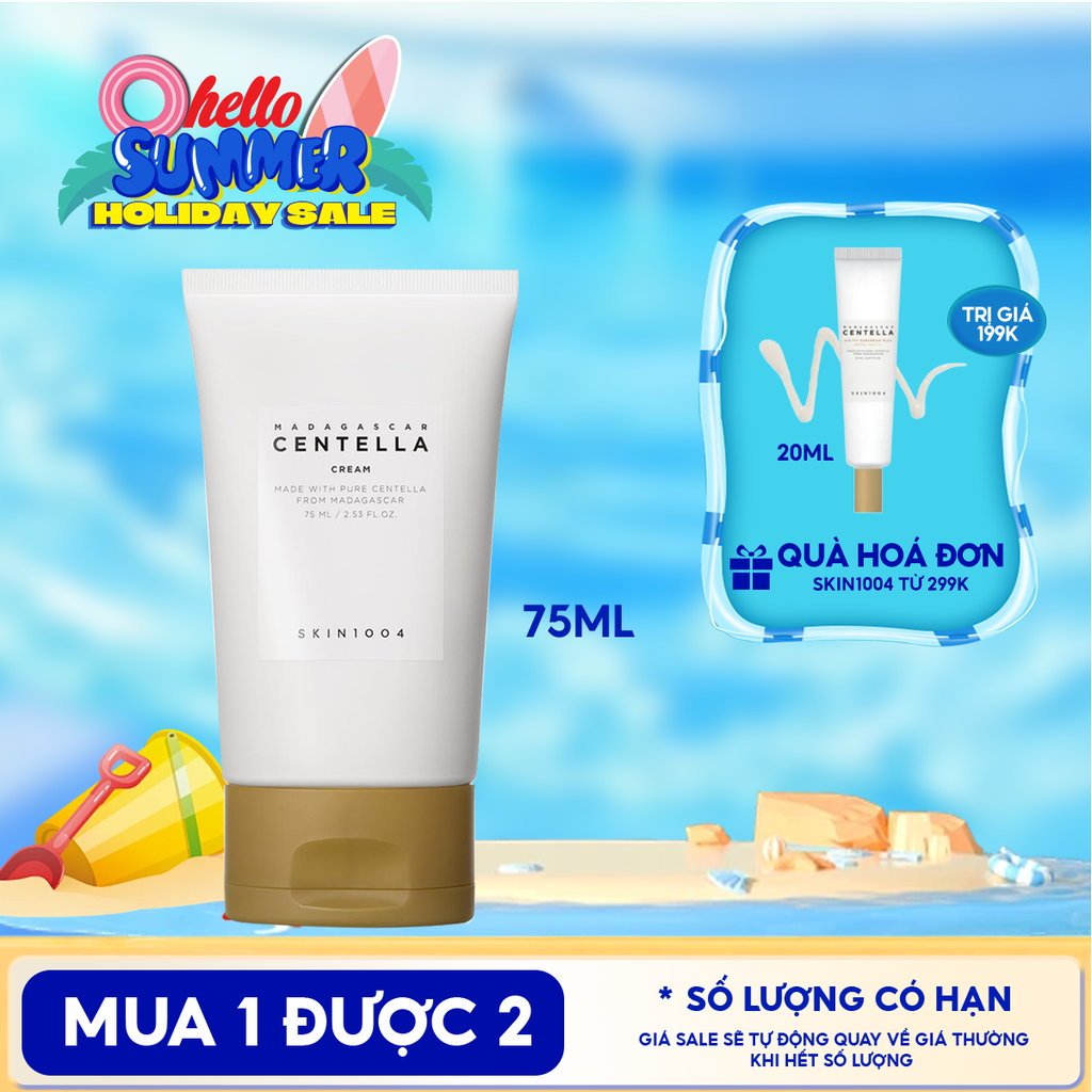 Kem Dưỡng Ẩm Skin1004 Cải Thiện Làn Da Chiết Xuất Rau Má Madagascar Centella Cream 75ml