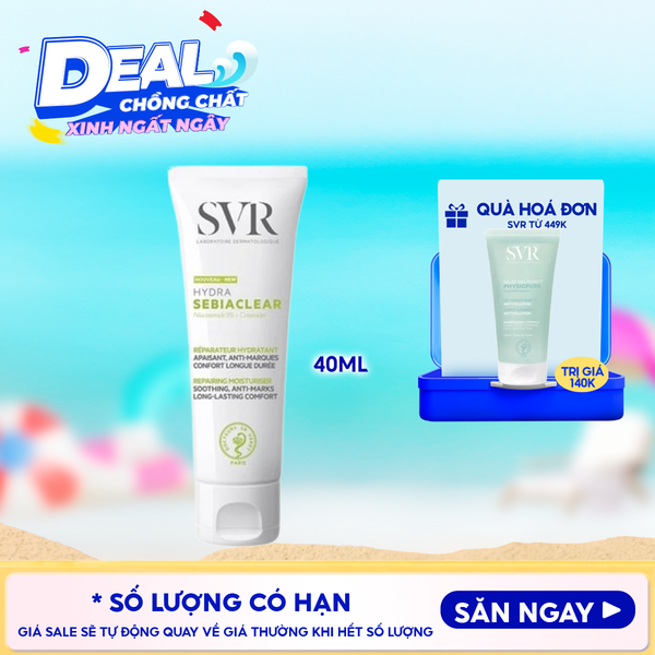 Kem Dưỡng Ẩm SVR Hỗ Trợ Giảm Thâm Mụn Cho Da Dầu Sebiaclear Hydra 40ml 