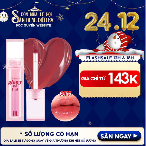  Son Bóng Pha Lê Merzy Căng Mọng, Bền Màu Bisous Glowy Gel Tint 