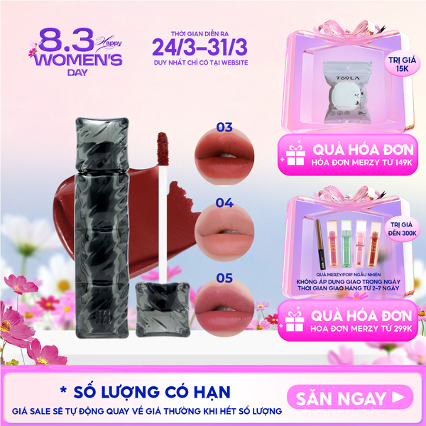  [NEW][V6 PUFFER][SON PHAO] Son Kem Lì Merzy Bền Màu, Lâu Trôi Puffer Velvet Tint 3.7g 