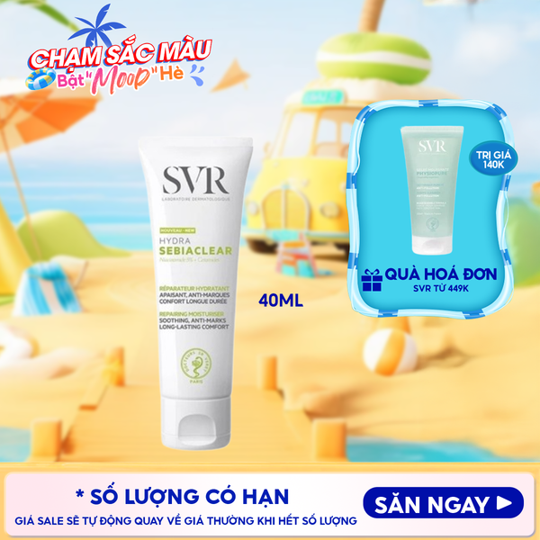  Kem Dưỡng Ẩm SVR Hỗ Trợ Giảm Thâm Mụn Cho Da Dầu Sebiaclear Hydra 40ml 