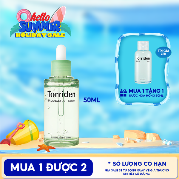  Serum Torriden Rau Má Làm Dịu Da, Hỗ Trợ Giảm Mẩn Đỏ Cho Da Torriden Balanceful Cica Serum 50ml 