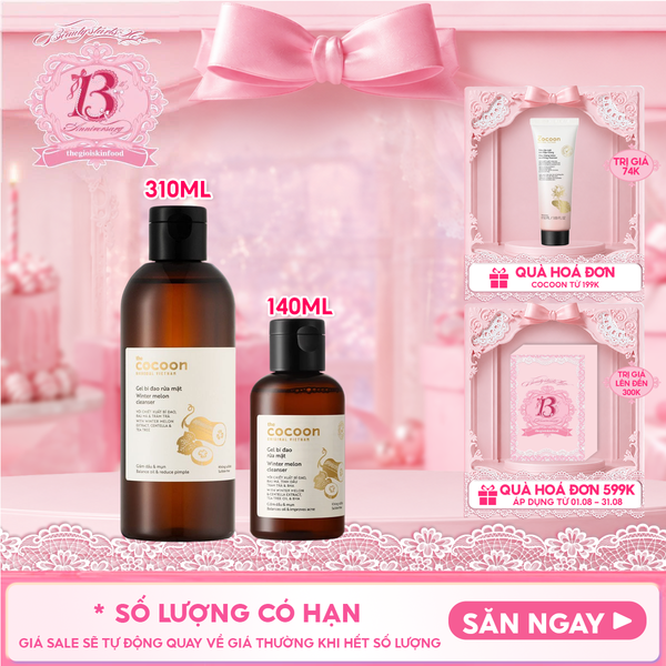  Gel Rửa Mặt Cocoon Bí Đao Hỗ Trợ Giảm Dầu Và Mụn Winter Melon Cleanser 