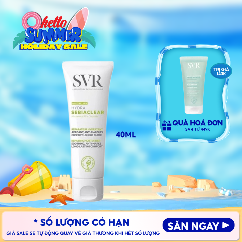 Kem Dưỡng Ẩm SVR Hỗ Trợ Giảm Thâm Mụn Cho Da Dầu Sebiaclear Hydra 40ml