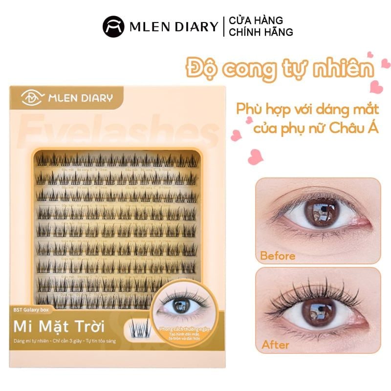 Lông Mi Giả Mlen Diary Tách Sợi Mặt Trời Cho Mắt To Tự Nhiên