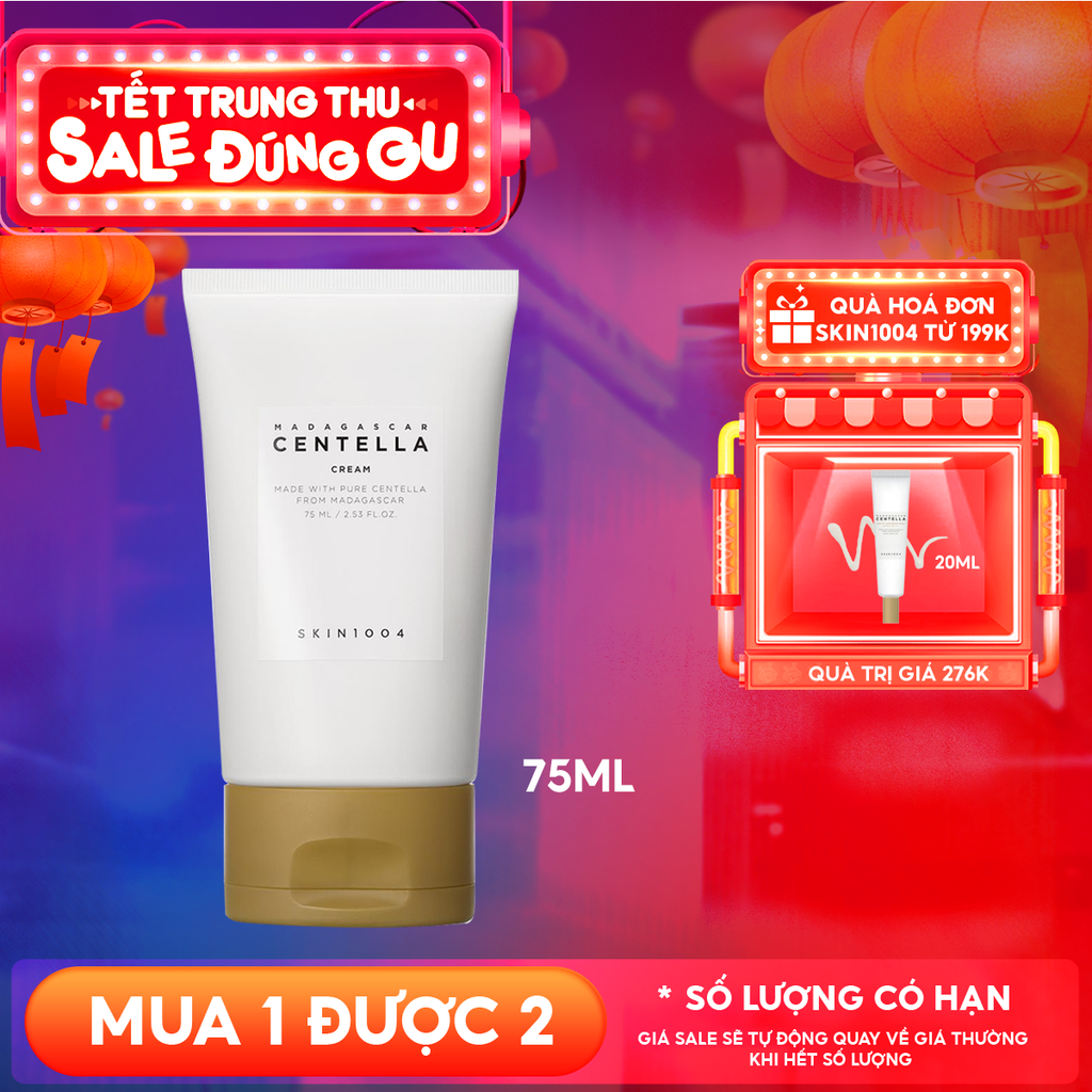 Kem Dưỡng Ẩm Skin1004 Cải Thiện Làn Da Chiết Xuất Rau Má Madagascar Centella Cream 75ml