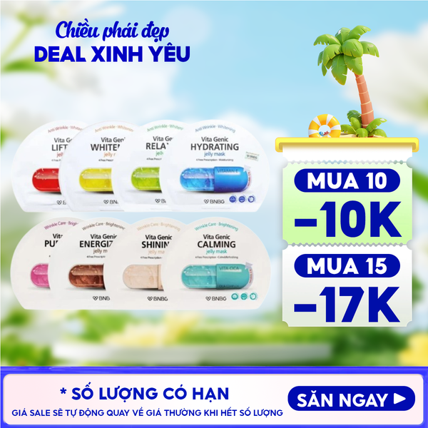 Mặt Nạ Miếng BNBG Dưỡng Ẩm, Hỗ Trợ Dưỡng Trắng, Cải Thiện Làn Da Hàn Quốc Vita Genic Jelly Mask 
