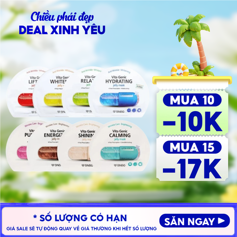 Mặt Nạ Miếng BNBG Dưỡng Ẩm, Hỗ Trợ Dưỡng Trắng, Cải Thiện Làn Da Hàn Quốc Vita Genic Jelly Mask