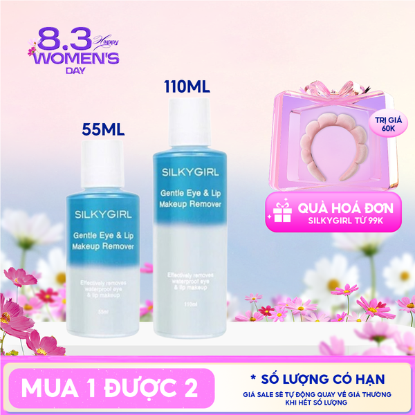  Nước Tẩy Trang Dành Cho Mắt, Môi Silkygirl Gentle Eye & Lip Makeup Remover 
