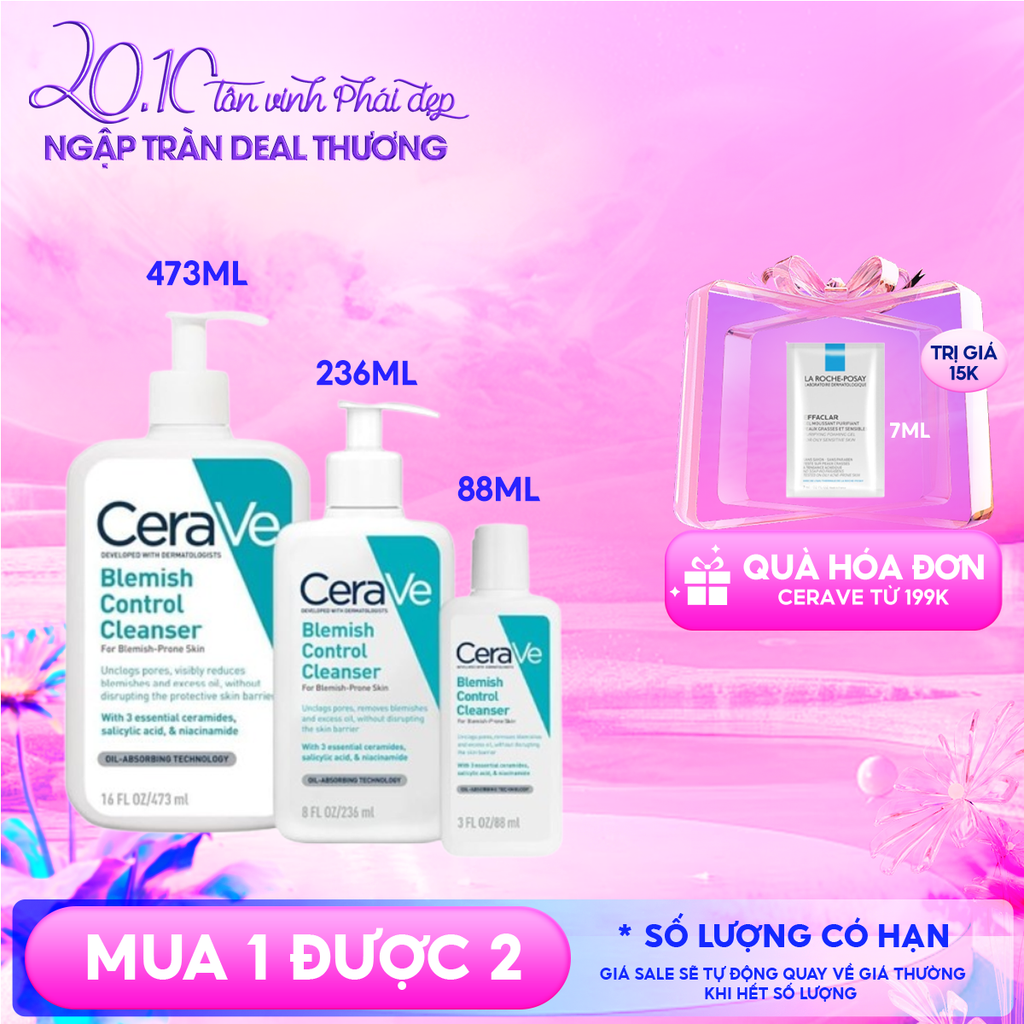 Sữa Rửa Mặt Cerave Hỗ Trợ Giảm Mụn Blemish Control Cleanser