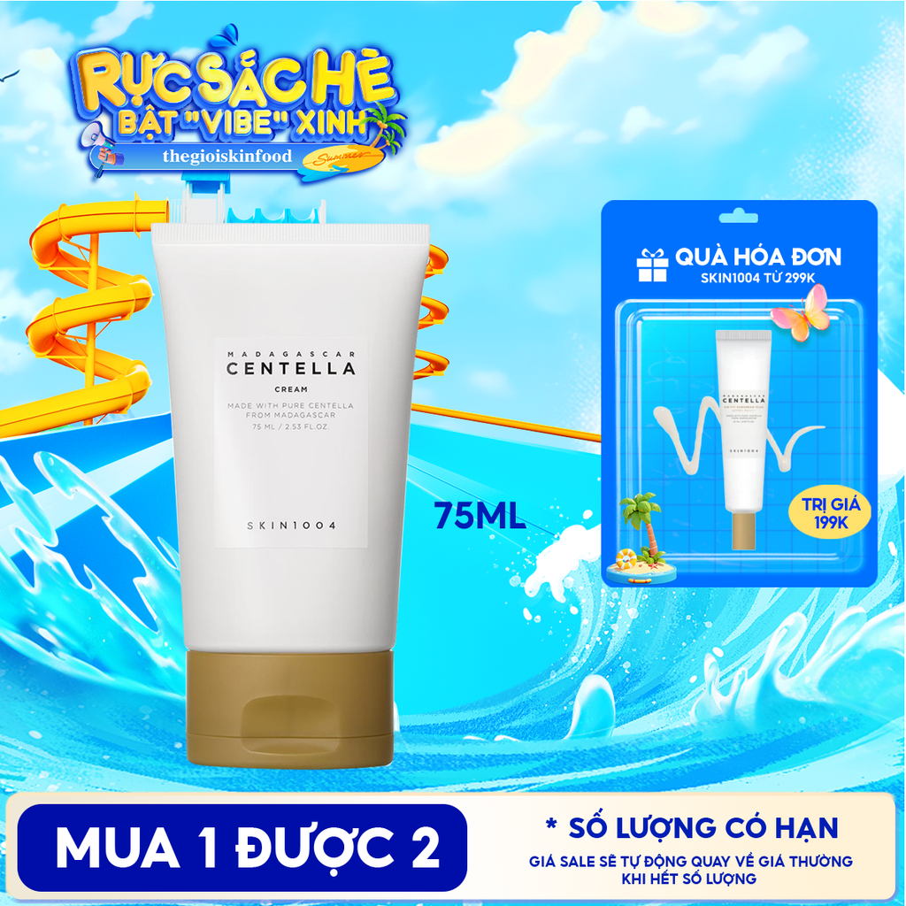 Kem Dưỡng Ẩm Skin1004 Cải Thiện Làn Da Chiết Xuất Rau Má Madagascar Centella Cream 75ml