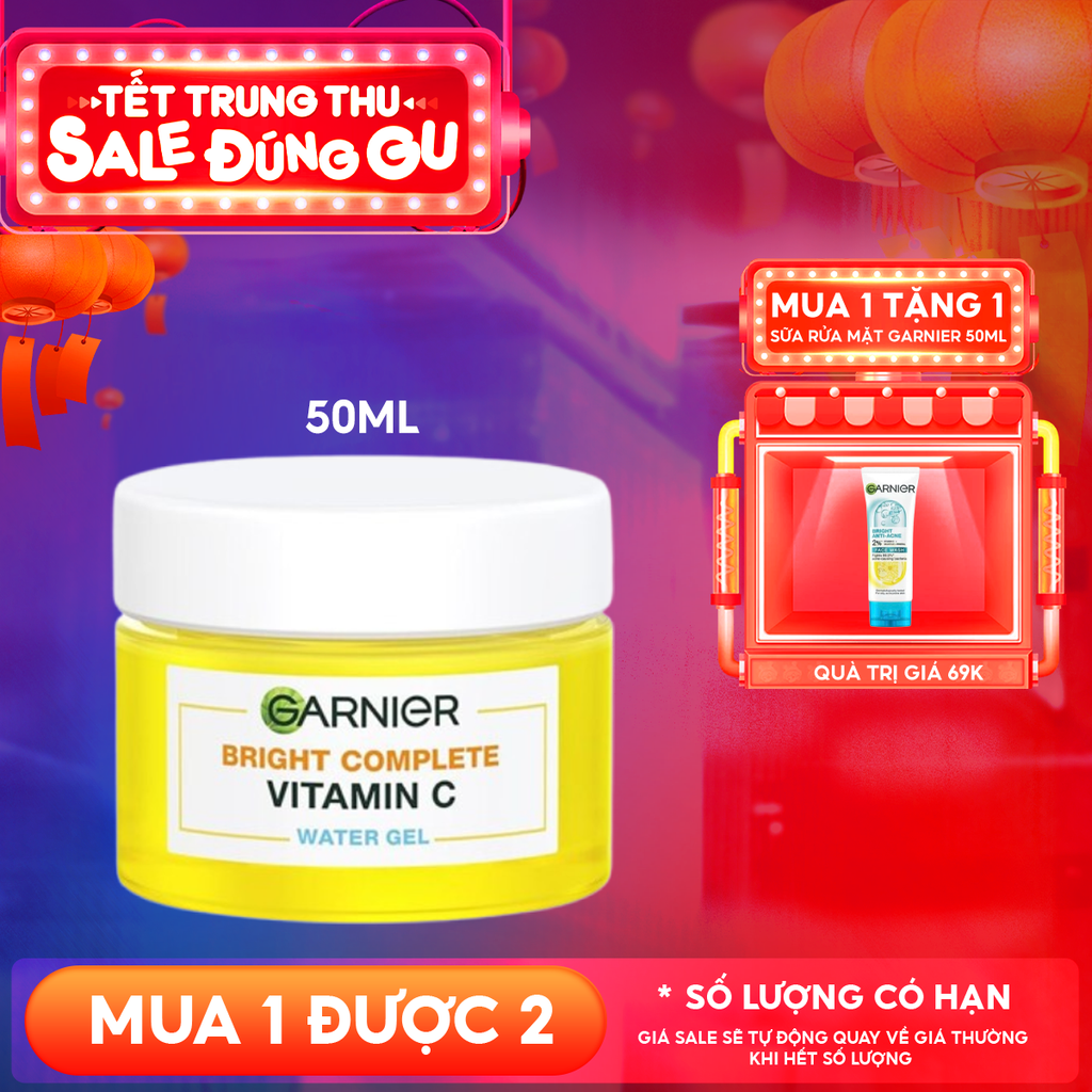 Gel Dưỡng Ẩm Garnier Hỗ Trợ Sáng Da Bright Complete Vitamin C Water-gel 50ml