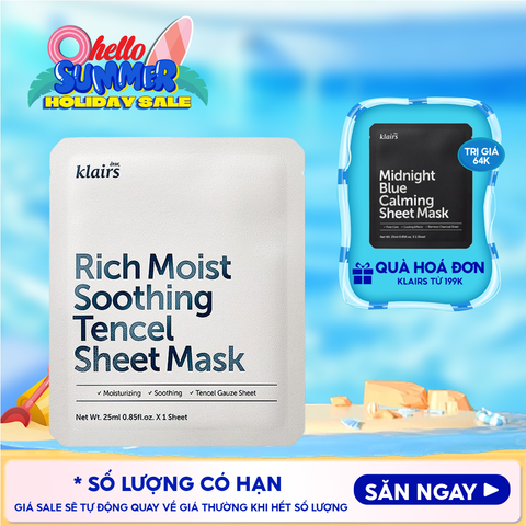 Mặt Nạ Klairs Dưỡng Ẩm, Bảo Vệ Da Khỏe Mạnh Rich Moist Soothing Tencel Sheet Mask