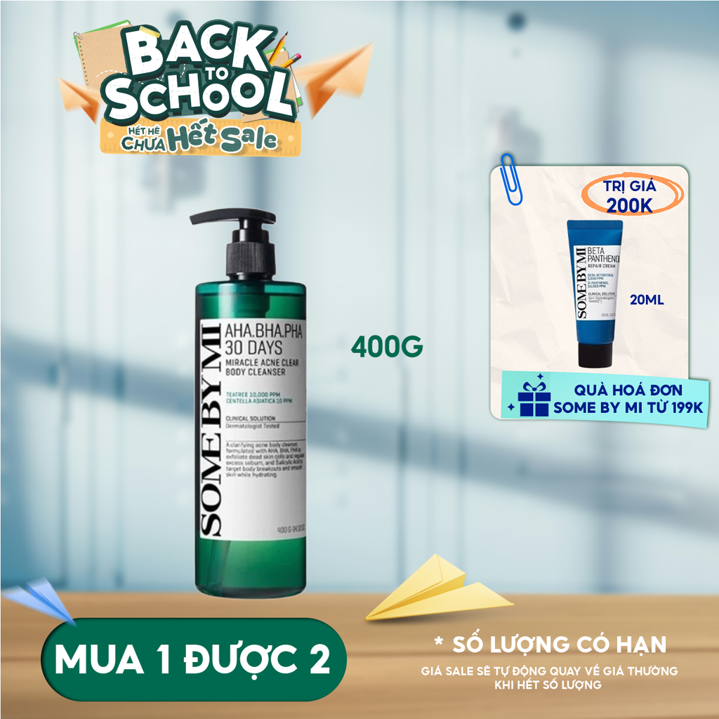 Sữa Tắm Some By Mi Làm Sạch Mụn Cơ Thể AHA-BHA-PHA 30 Days Miracle Acne Clear Body Cleanser 400g