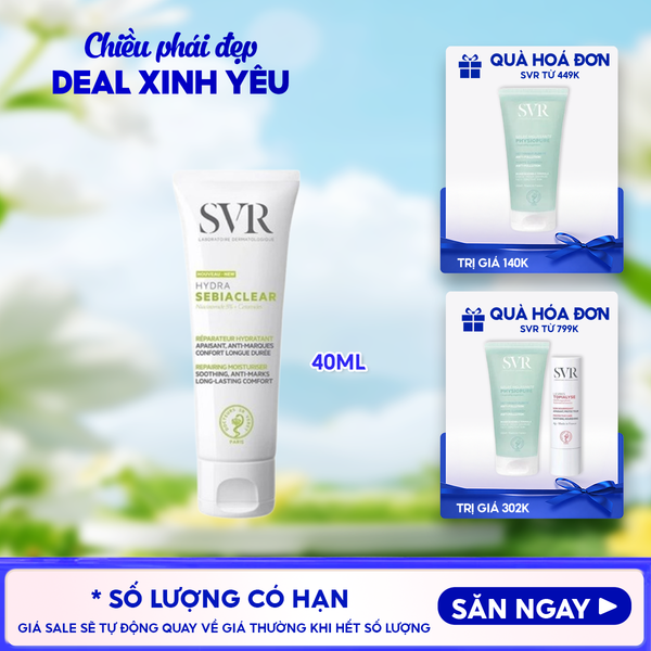  Kem Dưỡng Ẩm SVR Hỗ Trợ Giảm Thâm Mụn Cho Da Dầu Sebiaclear Hydra 40ml 
