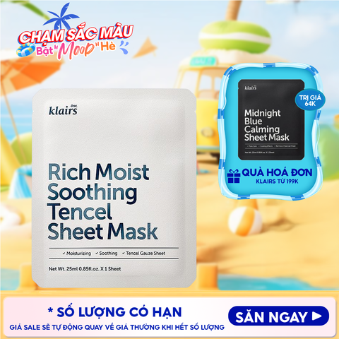 Mặt Nạ Klairs Dưỡng Ẩm, Bảo Vệ Da Khỏe Mạnh Rich Moist Soothing Tencel Sheet Mask