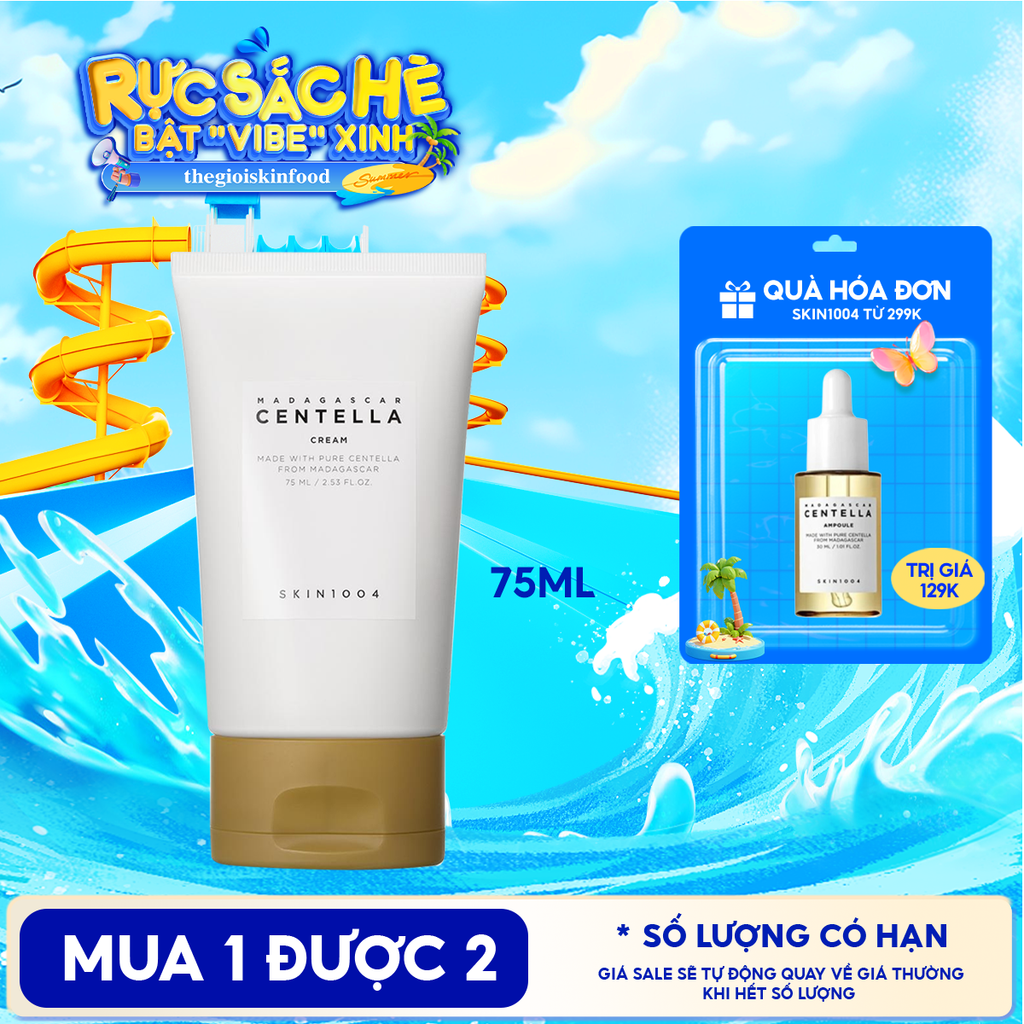 Kem Dưỡng Ẩm Skin1004 Cải Thiện Làn Da Chiết Xuất Rau Má Madagascar Centella Cream 75ml