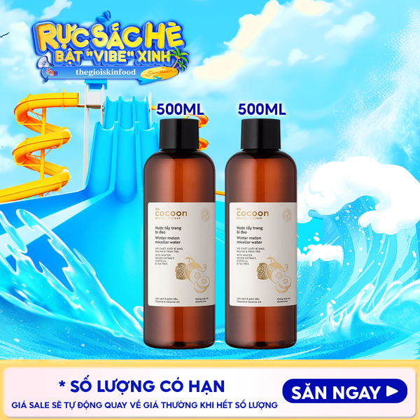  Nước Tẩy Trang Cocoon Bí Đao Thuần Chay Làm Sạch Dịu Nhẹ Winter Melon Micellar Water 