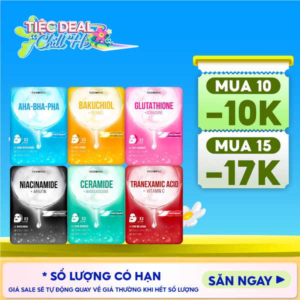  Mặt Nạ Foodaholic Dưỡng Ẩm, Hỗ Trợ Dưỡng Trắng, Cải Thiện Nếp Nhăn, Phục Hồi Da Sâu Ample Mask 23ml 