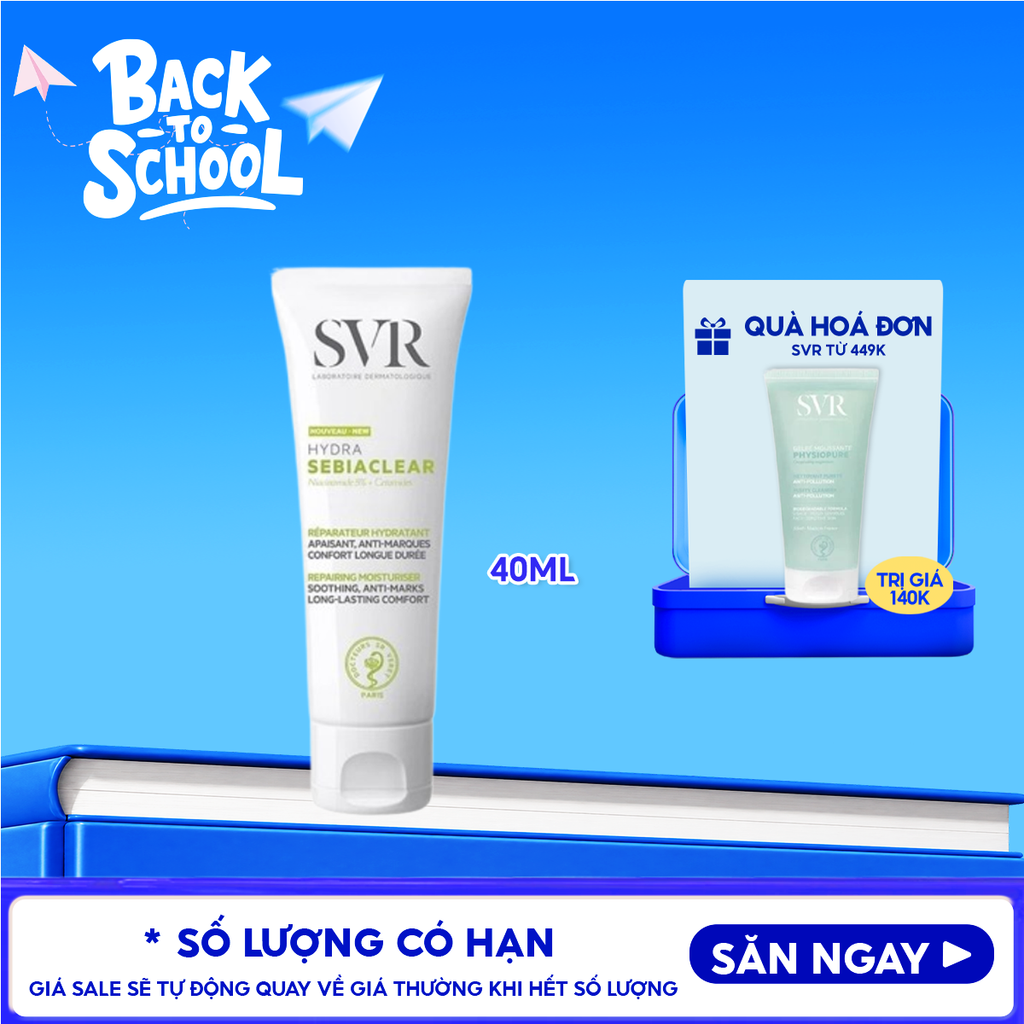 Kem Dưỡng Ẩm SVR Hỗ Trợ Giảm Thâm Mụn Cho Da Dầu Sebiaclear Hydra 40ml