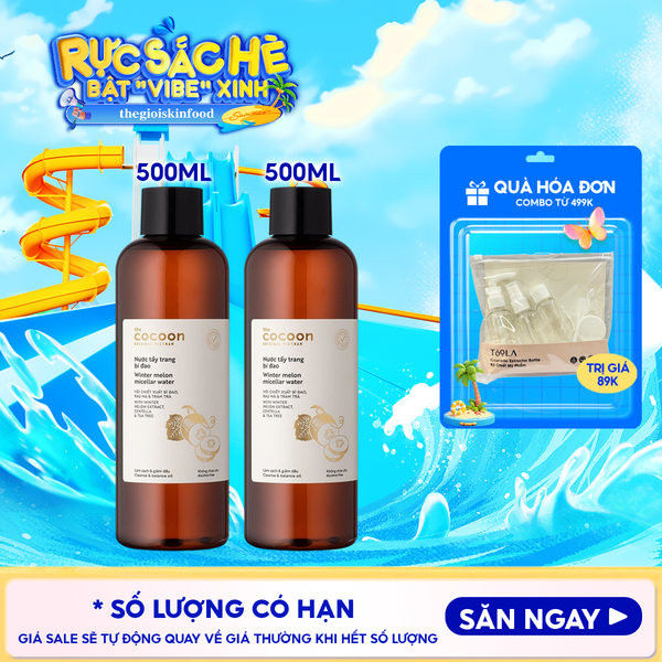  Nước Tẩy Trang Cocoon Bí Đao Thuần Chay Làm Sạch Dịu Nhẹ Winter Melon Micellar Water 