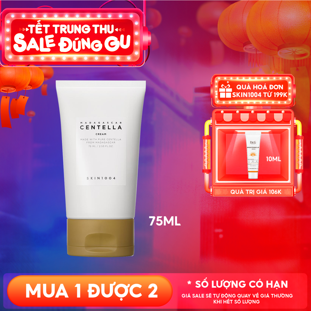 Kem Dưỡng Ẩm Skin1004 Cải Thiện Làn Da Chiết Xuất Rau Má Madagascar Centella Cream 75ml