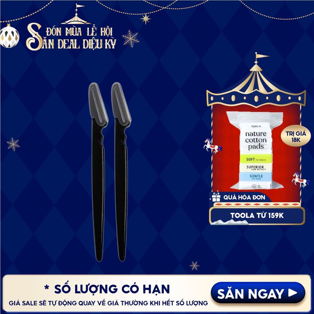 [NHẬP KHẨU] Set 2 Dao Cao Lông Mày TOOLA Bằng Nhựa Eyebrow Trimmer -  TLA008