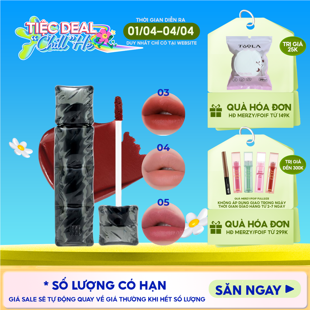 [NEW][V6 PUFFER][SON PHAO] Son Kem Lì Merzy Bền Màu, Lâu Trôi Puffer Velvet Tint 3.7g