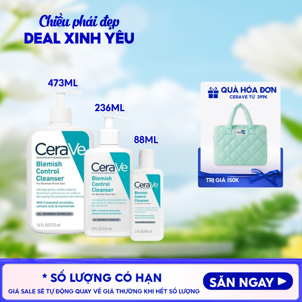  Sữa Rửa Mặt Cerave Hỗ Trợ Giảm Mụn Blemish Control Cleanser 