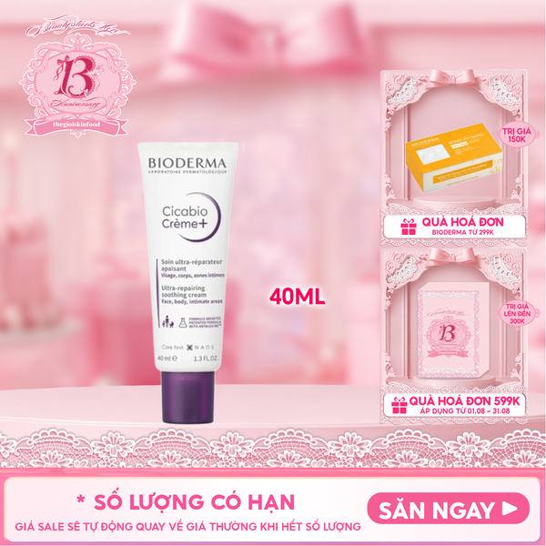  Kem Dưỡng Ẩm Bioderma Làm Dịu, Hỗ Trợ Phục Hồi Da Cicabio Creme+ 40ml 
